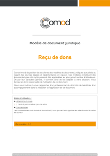 Modèle : Reçu de dons
