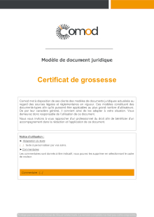Modèle : Certificat de grossesse