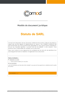 Modèle : Statuts de SARL