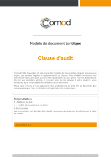 Modèle Clause d'audit