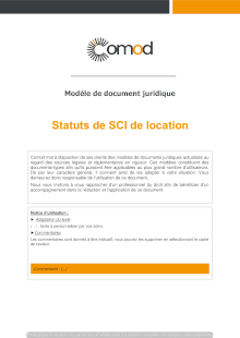 Modèle Statuts de SCI de location