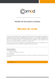 Modèle : Mandat de vente