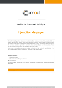 Modèle Injonction de payer