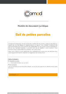 Modèle : Bail de petites parcelles