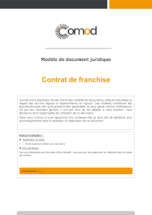 Modèle Contrat de franchise