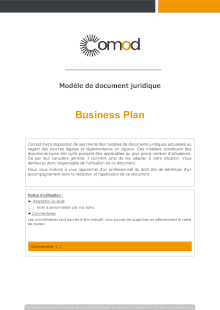 Modèle : Business Plan