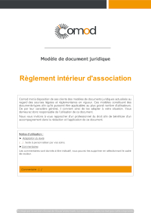 Modèle Règlement intérieur d'association